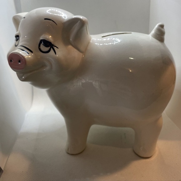 VINTAGE CERAMIC PIG BANK PIGGY BANK - Picture 1 of 8